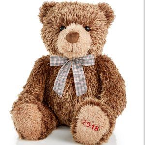 HOLIDAY LANE 2018 Chocolate Brown Sitting Plush Bear, Created for Macy's